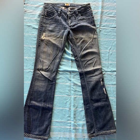 ANTIK DENIM - size 29 Western embriodered distressed boot cut jeans - Picture 5 of 10